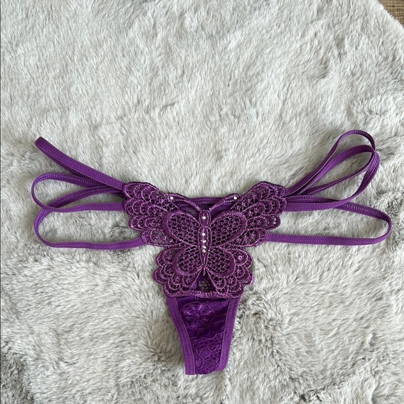 Strappy Crochet Lace Thong Panty - Picture 1 of 3
